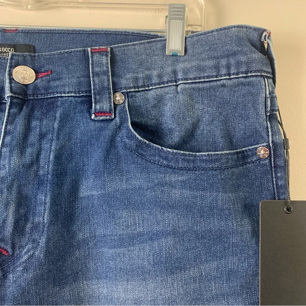 True Religion Rocco SN Flap Relaxed Skinny Men’s Jeans 36 Medium Tidal Wash